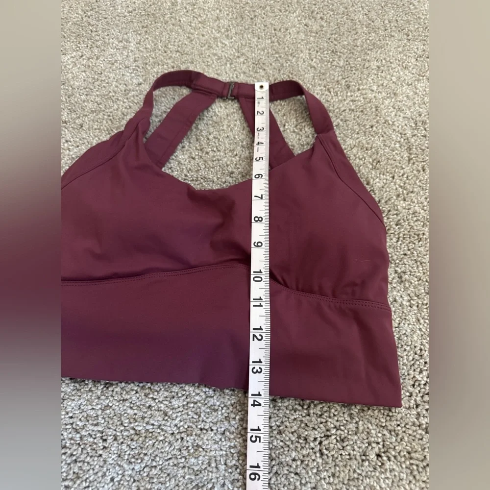 Women's Burgundy Sports Bra crop top Small - Picture 4 of 8